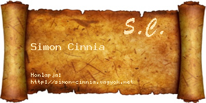 Simon Cinnia névjegykártya